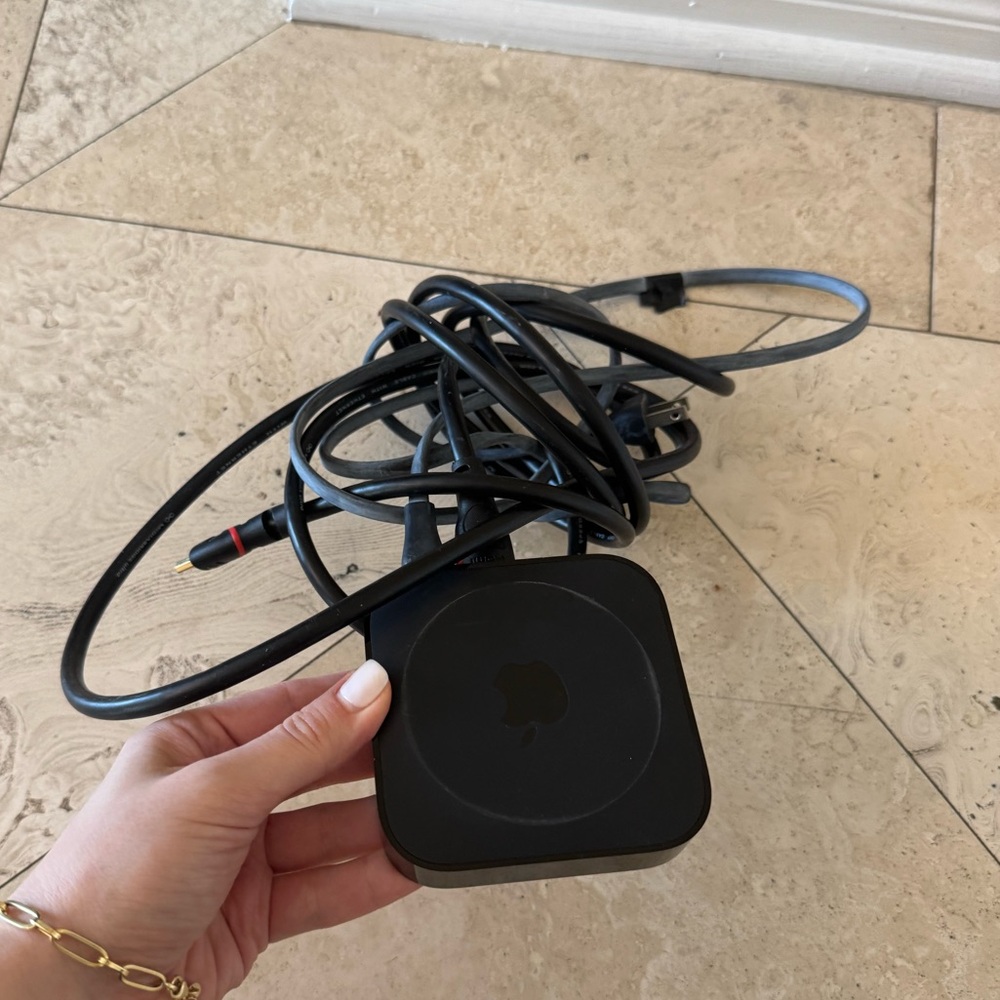Apple Black Apple TV Streaming Box with Cables and Remote